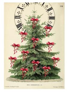 Opakowanie Karnet B6 z kopertą Święta Choinka i zegar