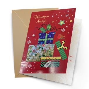 Opakowanie Karnet Bożonarodzeniowy super lux pakiet 8 sztuk mix