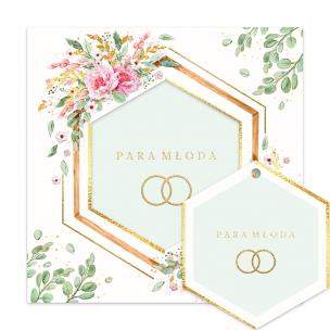 Opakowanie Karnet KW ślub eukaliptus z kwiatami