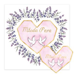 Opakowanie Karnet KW ślub lawendowe serce