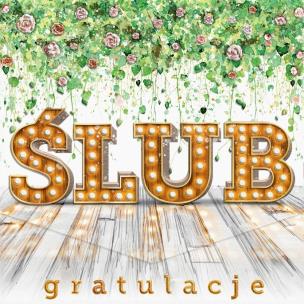 Opakowanie Karnet KW ślub Napis boho