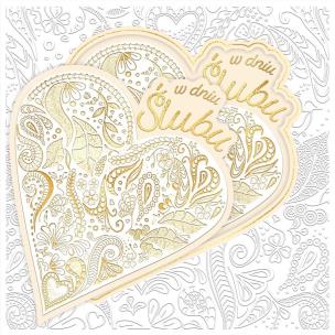 Opakowanie Karnet KW ślub Serce pattern