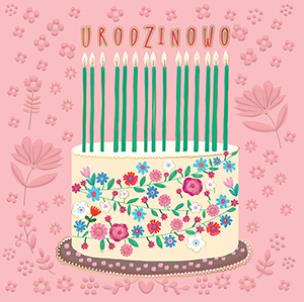 Opakowanie Karnet KW Tort urodzinowy pastel