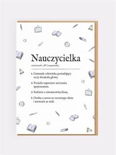 Karnet okolicznościowy Nauczycielka. Wydawca: Nadwyraz. Multiszop.pl Opakowanie Karnet okolicznościowy Nauczycielka