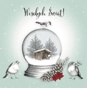 Opakowanie Karnet Swarovski kwadrat CL0803 Święta Domek