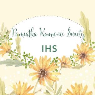 Opakowanie Karnet Swarovski kwadrat CL104 Komunia IHS Kwiaty