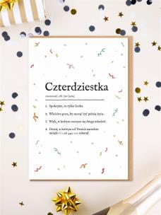 Karnet Urodziny - czterdziestka. Wydawca: Nadwyraz. Multiszop.pl Opakowanie Karnet Urodziny - czterdziestka