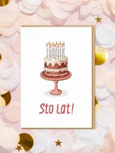 Karnet Urodziny - Tort sto lat. Wydawca: Nadwyraz. Multiszop.pl Opakowanie Karnet Urodziny - Tort sto lat