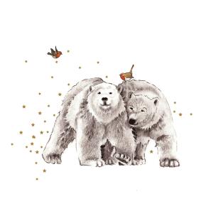 Opakowanie Karnet złocony KW Niedźwiadki i ptaszki