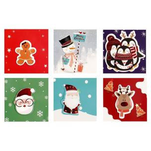 Opakowanie Karnety samoprzylepne 5x5 cm Świąteczne 12szt