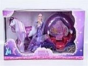 Opakowanie Karoca z koniem chodzącym na baterie i lalką