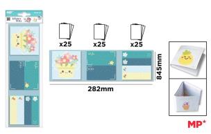 Opakowanie Karteczki samoprzylepne kwiaty