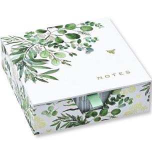 Karteczki zdobione Eukaliptus kostka biurowa. Wydawca: Peter Pauper Press. Multiszop.pl Opakowanie Karteczki zdobione Eukaliptus kostka biurowa