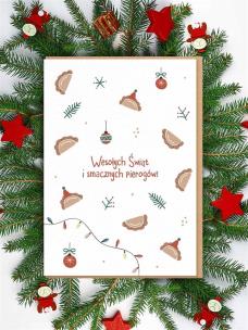 Kartka bożonarodzeniowa / Smacznych pierogów. Wydawca: Nadwyraz. Multiszop.pl Opakowanie Kartka bożonarodzeniowa / Smacznych pierogów