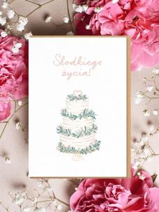 Kartka ślubna SŁODKIEGO ŻYCIA. Wydawca: Nadwyraz. Multiszop.pl Opakowanie Kartka ślubna SŁODKIEGO ŻYCIA