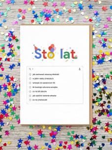 Kartka Urodziny - sto lat. Wydawca: Nadwyraz. Multiszop.pl Opakowanie Kartka Urodziny - sto lat