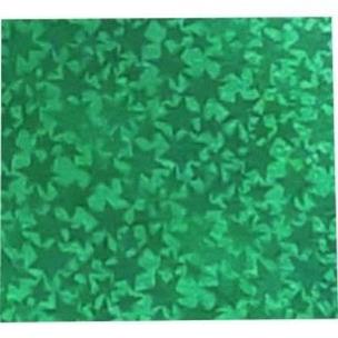 Opakowanie Karton holograficzny zielony gwiazdy 25x35cm ark