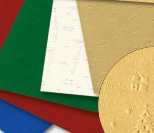 Opakowanie Karton z tłoczeniem świąteczne 25x35cm 10ark MIX