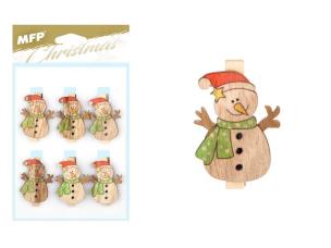 Opakowanie Klamerka drewniana BN bałwanek4cm 6szt