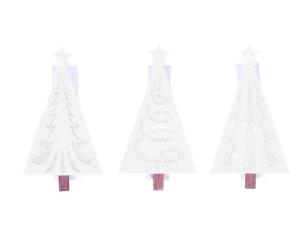 Opakowanie Klamerka drewniana BN choinka biała 4.5cm 9szt