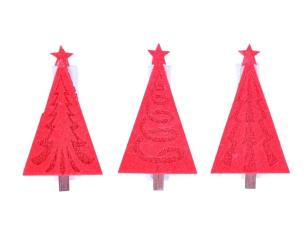 Opakowanie Klamerka drewniana BN choinka czerwona 4.5cm 9szt