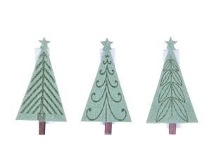 Opakowanie Klamerka drewniana BN choinka zielona 4.5cm 9szt