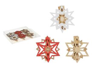 Opakowanie Klamerka drewniana BN śnieżynka 4,8cm 6szt