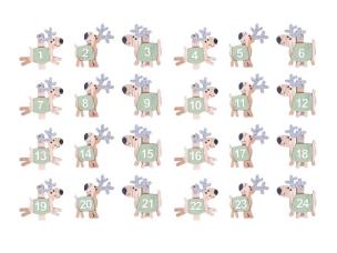 Opakowanie Klamerka drewniana kalendarz adwentowy renifer