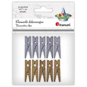 Opakowanie Klamerki drewniane 2 kolory 7x35mm 10szt mix