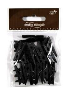Opakowanie Klamerki drewniane czarne 30mm 25szt