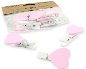 Opakowanie Klamerki drewniane z sercem 10szt