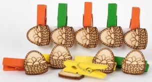 Opakowanie Klamerki ozdobne drewniane koszyczki
