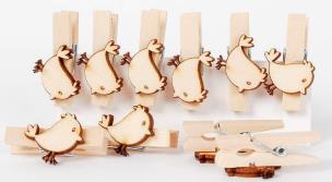 Opakowanie Klamerki ozdobne drewniane ptaszki