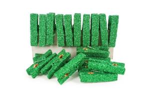 Opakowanie Klamerki ozdobne duże zielone 20szt