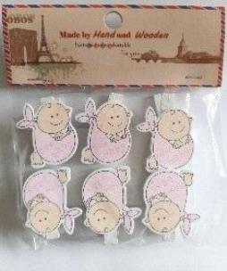 Opakowanie Klamerki ozdobne niemowlęce 6szt