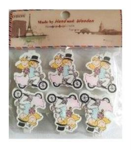 Opakowanie Klamerki ozdobne ślubne 6szt