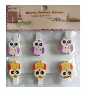 Opakowanie Klamerki ozdobne sowy