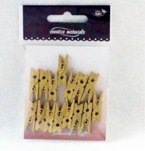 Opakowanie Klamerki ozdobne złote 25mm 15szt