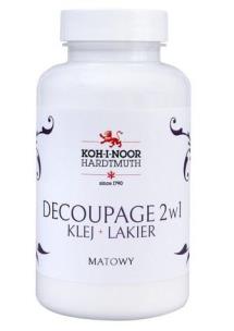 Klej 2w1 z lakierem do decoupage mat 200ml. Wydawca: Koh-I-Noor. Multiszop.pl Opakowanie Klej 2w1 z lakierem do decoupage mat 200ml