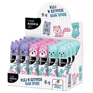Klej w sztyfcie z figurkę 15g (24szt) KIDEA. Wydawca: Derform. Multiszop.pl Opakowanie Klej w sztyfcie z figurkę 15g (24szt) KIDEA