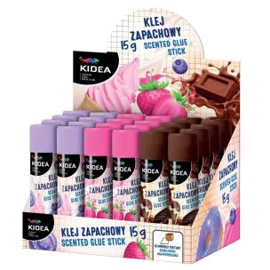 Klej w sztyfcie zapachowy 15g (24szt) KIDEA. Wydawca: Derform. Multiszop.pl Opakowanie Klej w sztyfcie zapachowy 15g (24szt) KIDEA