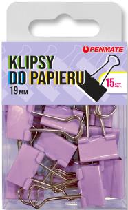 Klipsy do papieru Penmate Fiołkowe 19 mm TT8320. Wydawca: Penmate. Multiszop.pl Opakowanie Klipsy do papieru Penmate Fiołkowe 19 mm TT8320