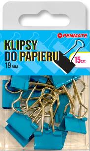 Klipsy do papieru Penmate Jasnoniebieskie 19 mm TT8325. Wydawca: Penmate. Multiszop.pl Opakowanie Klipsy do papieru Penmate Jasnoniebieskie 19 mm TT8325