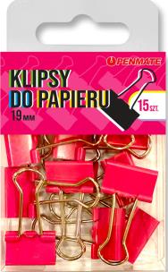 Klipsy do papieru Penmate Różowe 19 mm TT8321. Wydawca: Penmate. Multiszop.pl Opakowanie Klipsy do papieru Penmate Różowe 19 mm TT8321