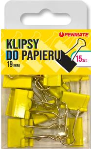 Klipsy do papieru Penmate Żółte 19 mm TT8322. Wydawca: Penmate. Multiszop.pl Opakowanie Klipsy do papieru Penmate Żółte 19 mm TT8322