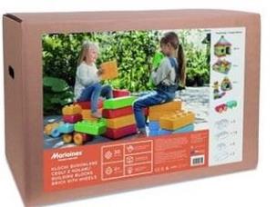 Klocki Budowlane Cegły z kołami 30el. Wydawca: MARIOINEX. Multiszop.pl Opakowanie Klocki Budowlane Cegły z kołami 30el