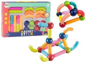 Klocki magnetyczne 26el kolorowe. Wydawca: Leantoys. Multiszop.pl Opakowanie Klocki magnetyczne 26el kolorowe