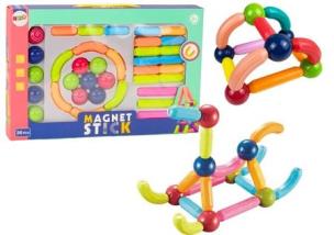 Klocki magnetyczne 36el kolorowe. Wydawca: Leantoys. Multiszop.pl Opakowanie Klocki magnetyczne 36el kolorowe