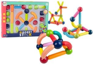 Klocki magnetyczne 46el kolorowe. Wydawca: Leantoys. Multiszop.pl Opakowanie Klocki magnetyczne 46el kolorowe