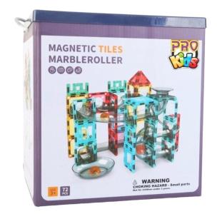 Klocki magnetyczne tor kulkowy 72el. Wydawca: Pro Kids. Multiszop.pl Opakowanie Klocki magnetyczne tor kulkowy 72el
